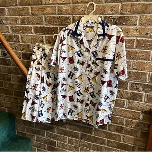 VTG 80s Paris Normandle Cannes Short and Shirt Set NWT